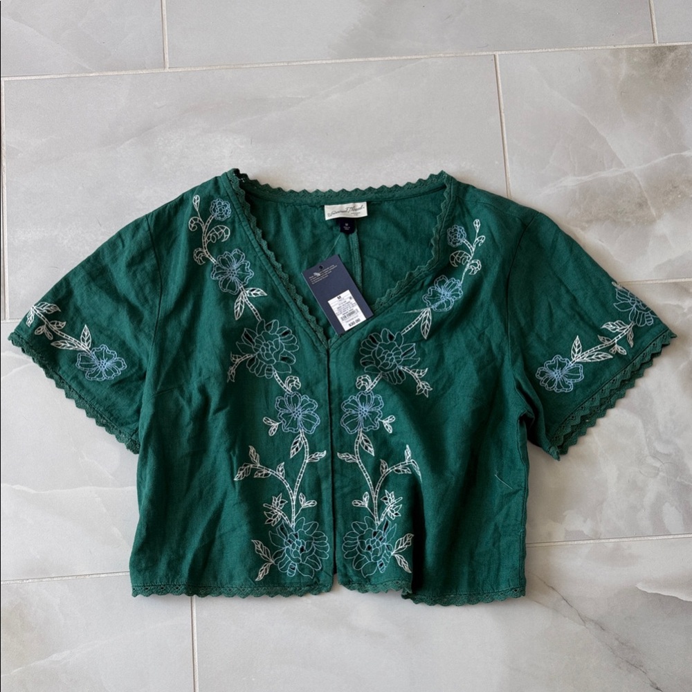 Universal Thread Teal Embroidered Blouse